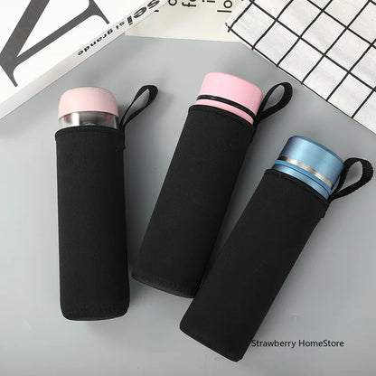 750/1000/1500ML Insulated Sport Water Bottle Case – Black Bottle Carrier, Mug Cup Cover for Outdoor & Gym