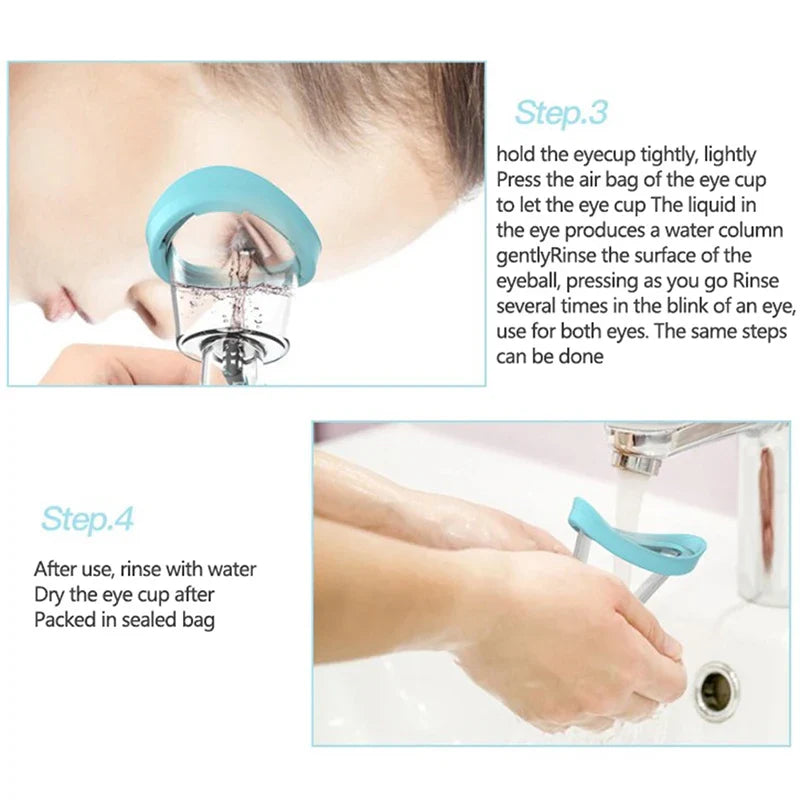 Soft Silicone Eye Wash Cups — Reusable Eyewash Rinse for Students, Relieves Dryness & Fatigue