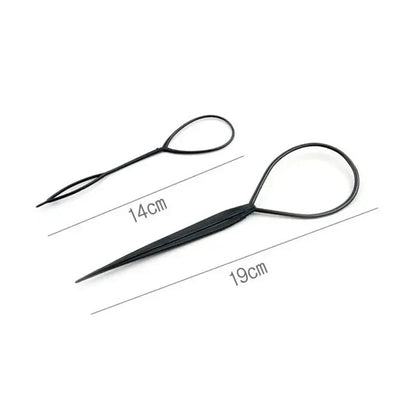 Ponytail Creator Styling Tool Set - Plastic Topsy Tail Loop Hair Braid Maker for Women & Girls