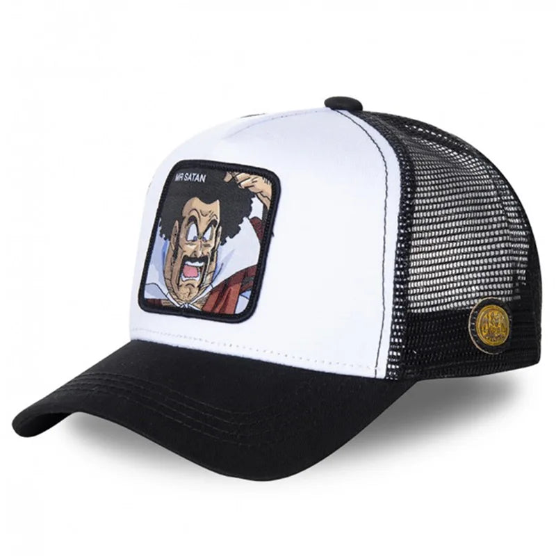 Dragon Ball Son Goku Embroidered Cap - Adjustable Hip Hop Trucker Mesh Sun Visor Hat for Men & Travel