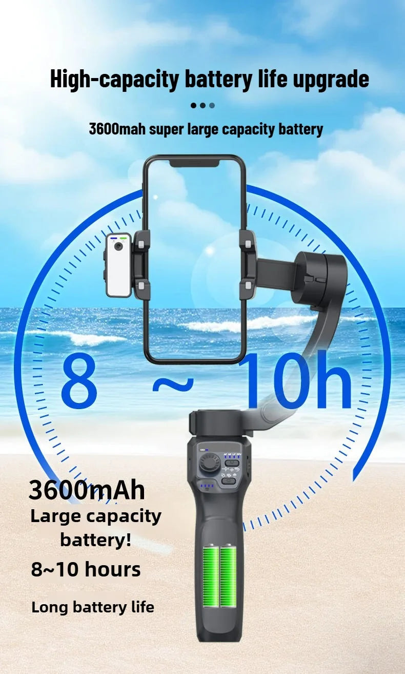 3-Axis Mobile Gimbal Stabilizer – Phone Video Recorder with Face & Object Tracking for Android & iPhone