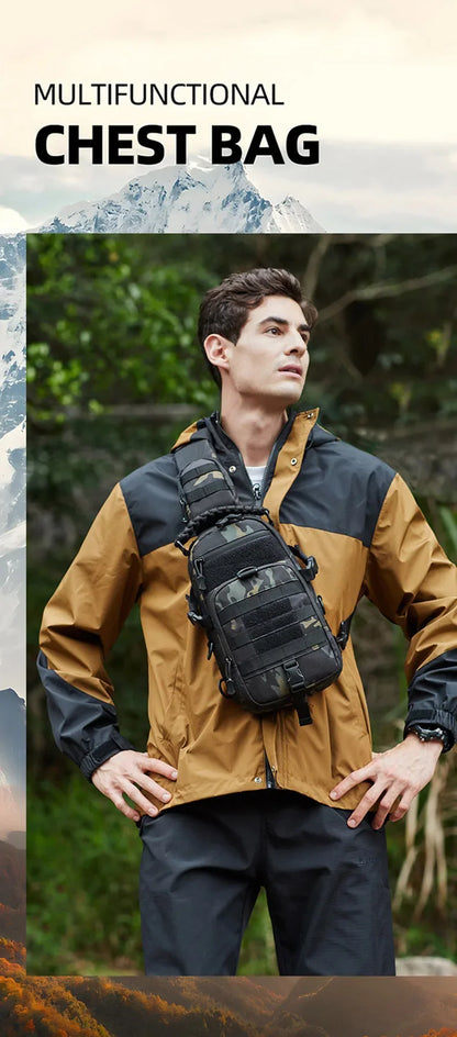 Camping Tactical Chest Bag – MOLLE Sling Backpack for Men, Outdoor Hiking, Cycling & Fishing