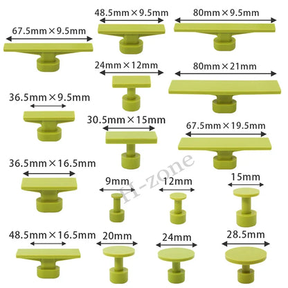 16Pcs Paintless Dent Removal Pulling Tabs Kit - Car Body Repair Tool Set for T Slide Hammer Auto Dent Repair
