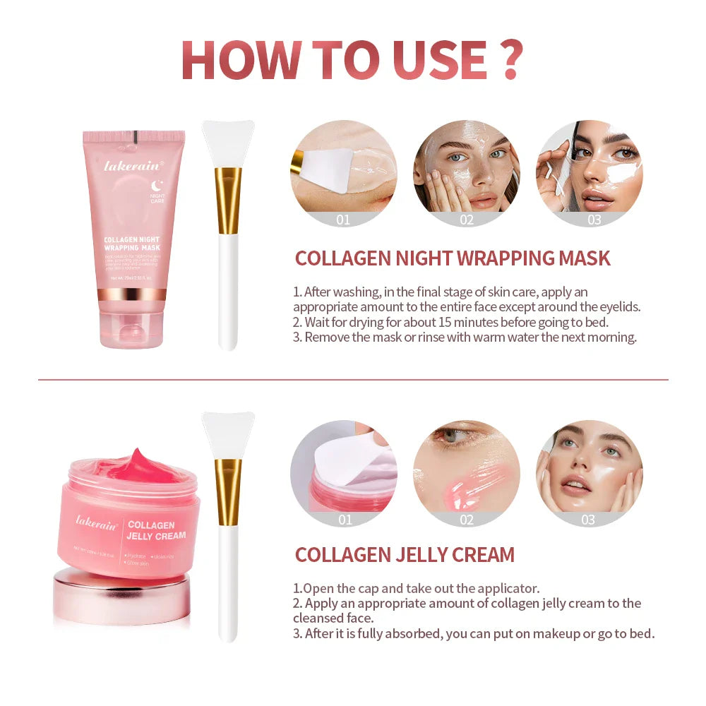 Collagen Jelly Cream – Hydrolyzed Overnight Peel-Off Facial Mask for Hydration & Firming