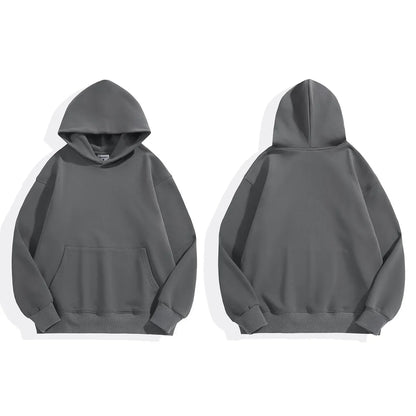 480gsm Heavyweight Cotton Fleece Hoodie – Unisex Plus Velvet Thick Pullover Sweatshirt with Hood
