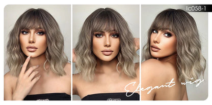 CharmSource Pink BOBO Short Synthetic Wig for Women — Natural Wave, High-Density, Heat-Resistant Hair for Daily & Party