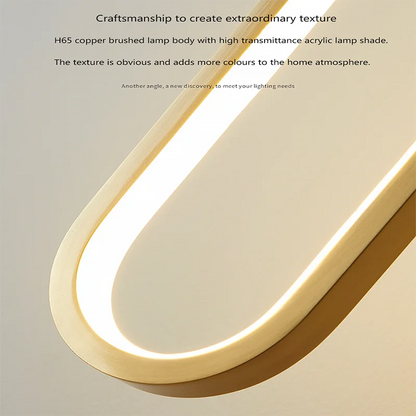 Minimalist LED Pendant Chandelier: Modern Gold & Black Fixture for Bedroom, Restaurant, Living Room Decoration - Lustre LED Lighting