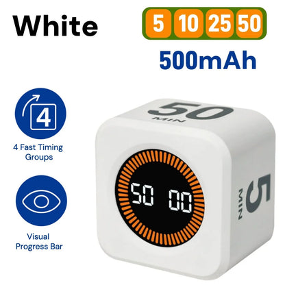 Rotating Pomodoro Timer Cube – Preset Flip Countdown Stopwatch for Study, Work, ADHD Focus, Kitchen & Productivity Tasks