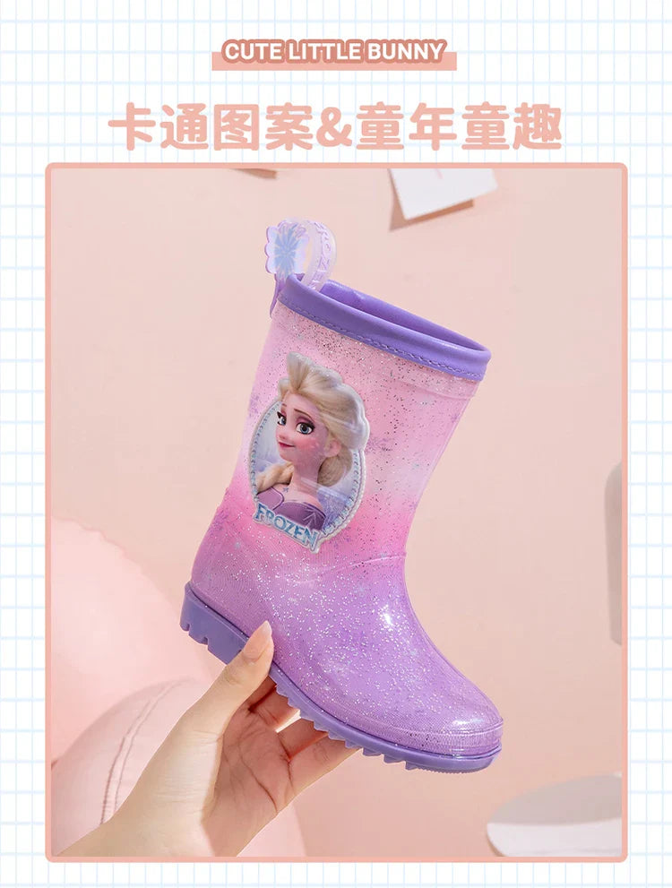 New Children's Rain Shoes – Princess Elsa Cute Non-Slip Rain Boots for Girls