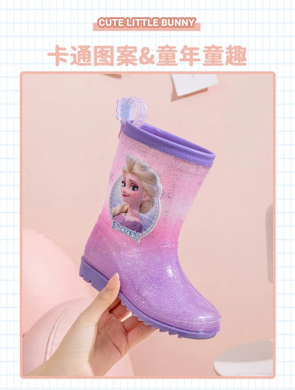 New Children's Rain Shoes – Princess Elsa Cute Non-Slip Rain Boots for Girls