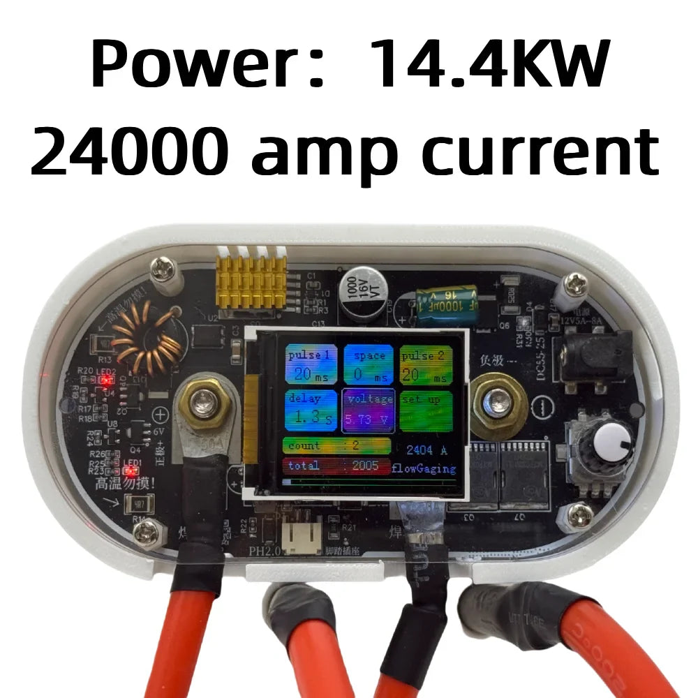 14kW 2400A High-Current Double Supercapacitor Spot Welder – 6V Digital Display Lithium Battery Welding Machine