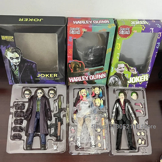 SHF Joker & Harley Quinn Action Figures – Movie & Anime Horror Models, Joint Movable Toys, Halloween Gifts