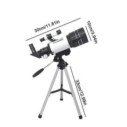 150X Astronomical Telescope – 70mm Refractor Portable Travel Scope with Phone Adapter & Wireless Remote