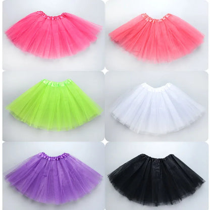 Girls’ Tulle Tutu Skirt – 3-Layer Ballet Mini Skirt for Dance, Birthday Party, Princess Dress 2-8Y