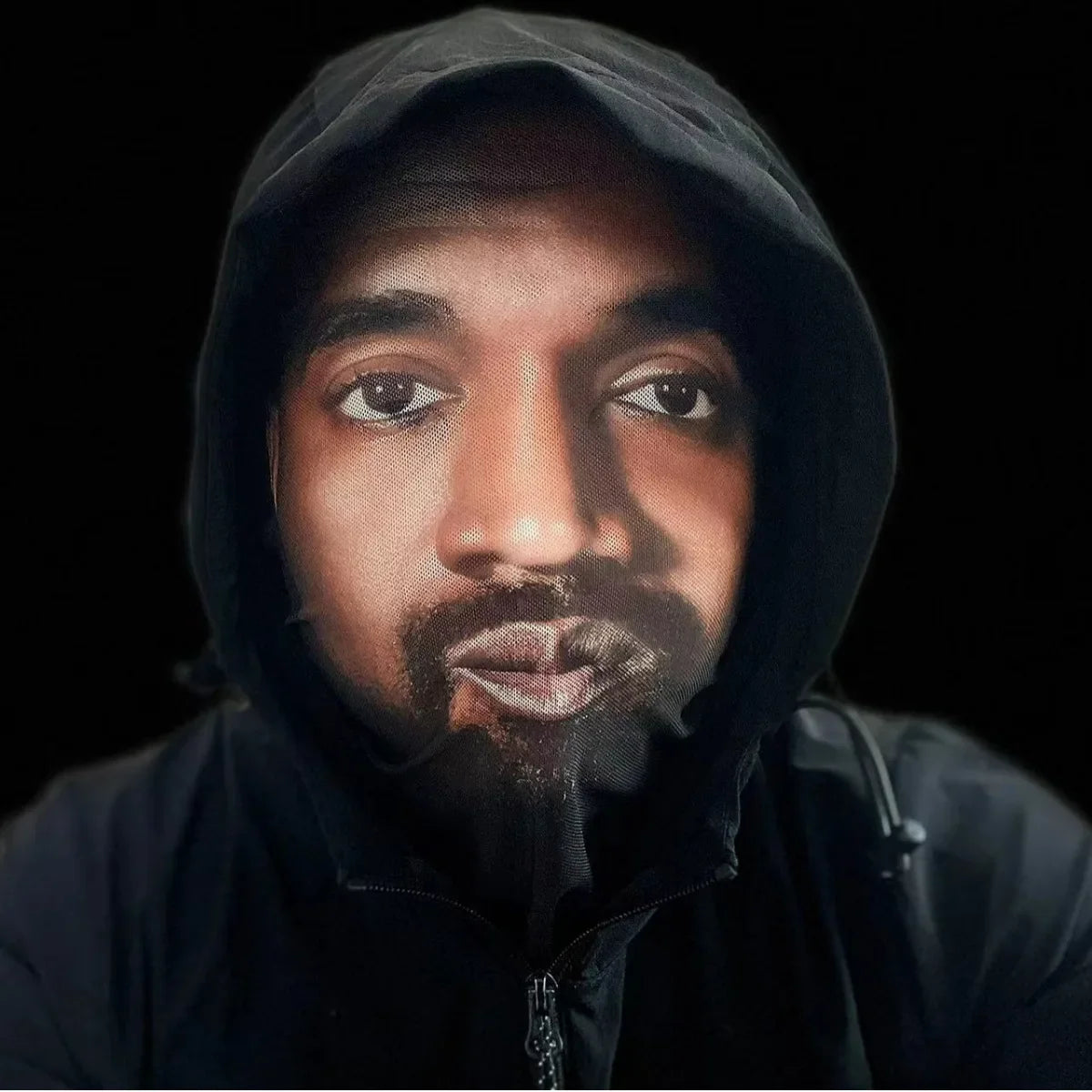 3D Printed Kanye Mask – Elastic Mesh Full Face Cosplay & Party Hood for Men & Women, Hip Hop Streetwear Balaclava