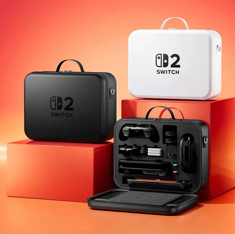 All-in-One 2025 Switch 2 Large Storage Case – Waterproof EVA Hard Carrying Bag for Mario Accessories