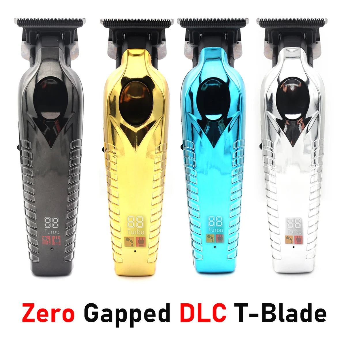 Men's Hair Trimmer – Zero Gapped DLC T-Blade, LED Display, Low Noise, Cordless Professional Hair Clipper for Finishing