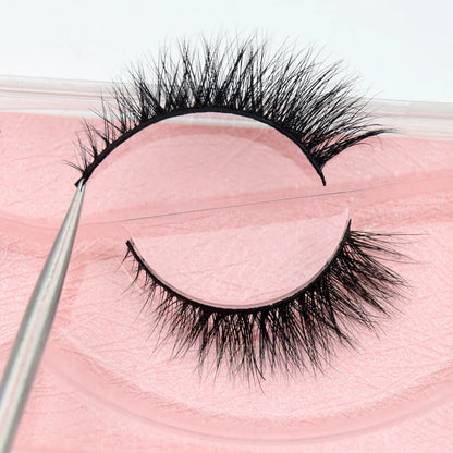 3D Real Mink False Eyelashes – Thick Handmade Strip Lashes with Glitter Packing for Makeup Beauty D101