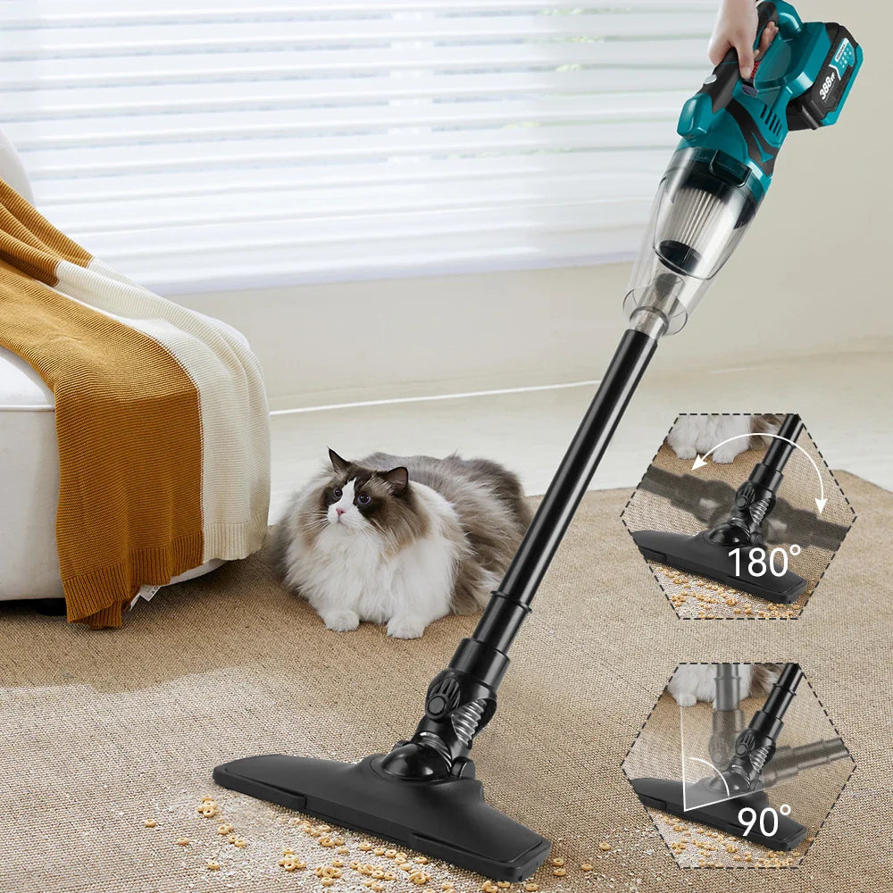 Electric Handheld Cordless Vacuum Cleaner – Wireless High-Power Portable Cleaner for Home & Car, Compatible with Makita Battery Pin