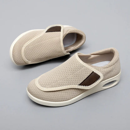 Orthopedic Wide Fit Comfort Walking Shoes for Swollen Feet, Adjustable Soft Diabetic Support Shoes for Everyday Pain Relief