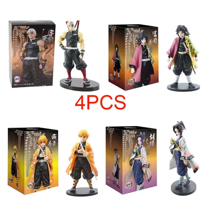 Anime Demon Slayer Kimetsu No Yaiba Action Figures – Tanjirou, Nezuko, Zenitsu & Inosuke PVC Model Toys