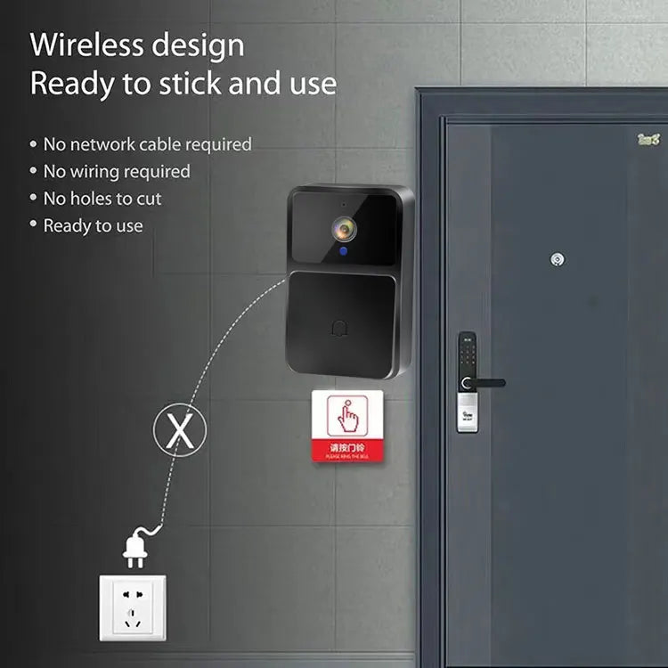 WiFi Video Doorbell Camera – HD Night Vision, Wireless Smart Home Security, Battery-Powered, Two-Way Intercom with Voice Changer