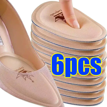 Non-Slip Crown Forefoot Pads - Cushion Pain Relief for Women's High Heels - Half-Size Inserts for Shoe Soles (2/6PCS)