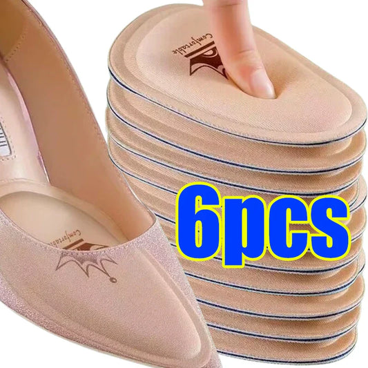 Non-Slip Crown Forefoot Pads - Cushion Pain Relief for Women's High Heels - Half-Size Inserts for Shoe Soles (2/6PCS)