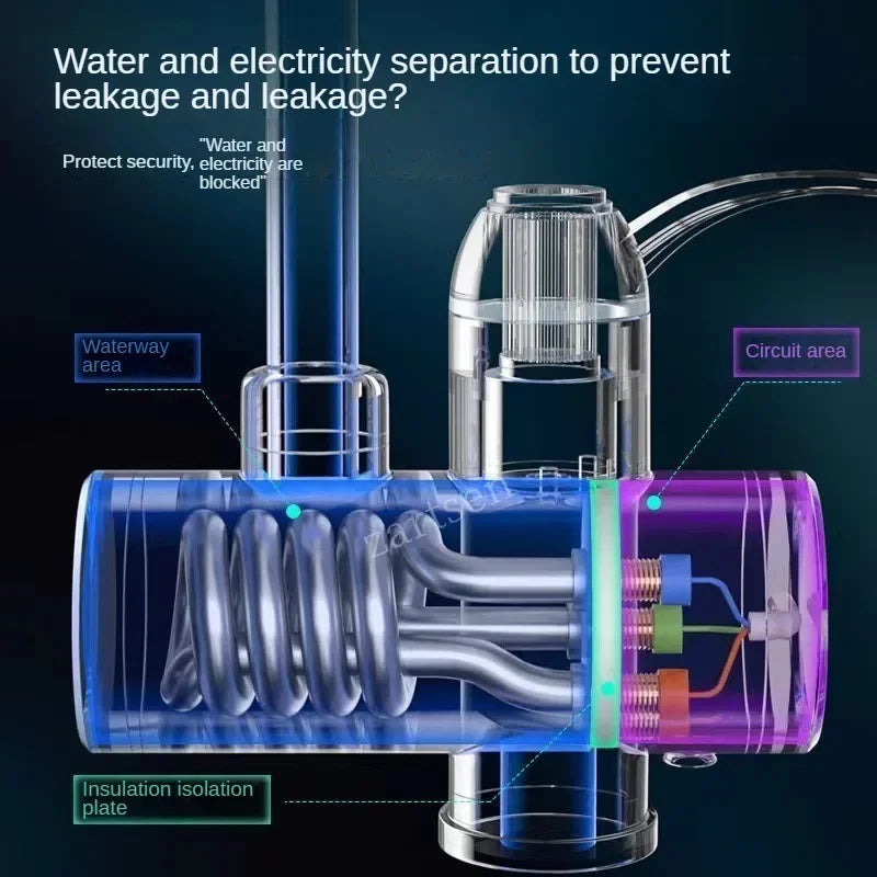 3000W Electric Tankless Water Heater Faucet – Instant Hot & Cold Water Tap for Kitchen Use