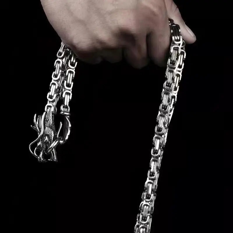1M Dragon Self-Defense Bracelet – Fashion Hip Hop Personal Security Whip, Universal Stainless Steel for Men & Women