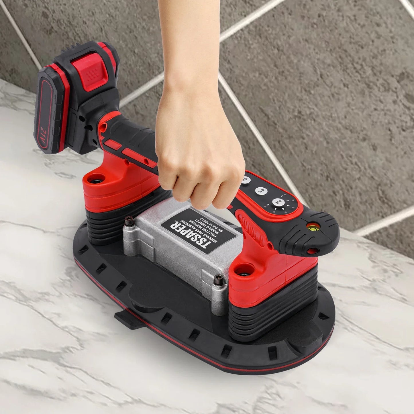 6-Speed Handheld Tile Vibration Tool – Anti-Slip Suction Cup Tile Leveling Machine for Precise Installation