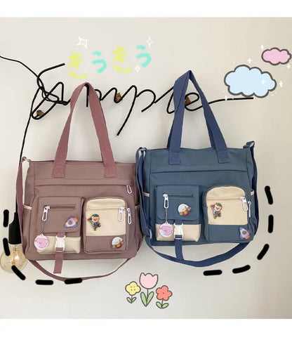 Waterproof Canvas Women’s Handbag – Nylon Shoulder Tote, Oxford Crossbody Messenger Bag for Girls