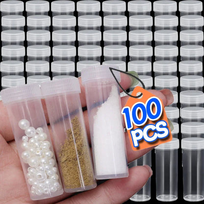 Mini Transparent Plastic Sample Bottles – Refillable Vials for Medicine, Pills, Cosmetics & Storage