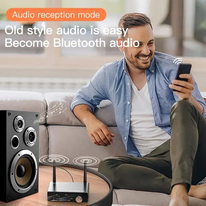 Bluetooth 5.3 Transmitter Receiver Stereo Low Latency AUX 3.5mm Optical Wireless Music Audio Adapter with Remote Control - for TV, PC