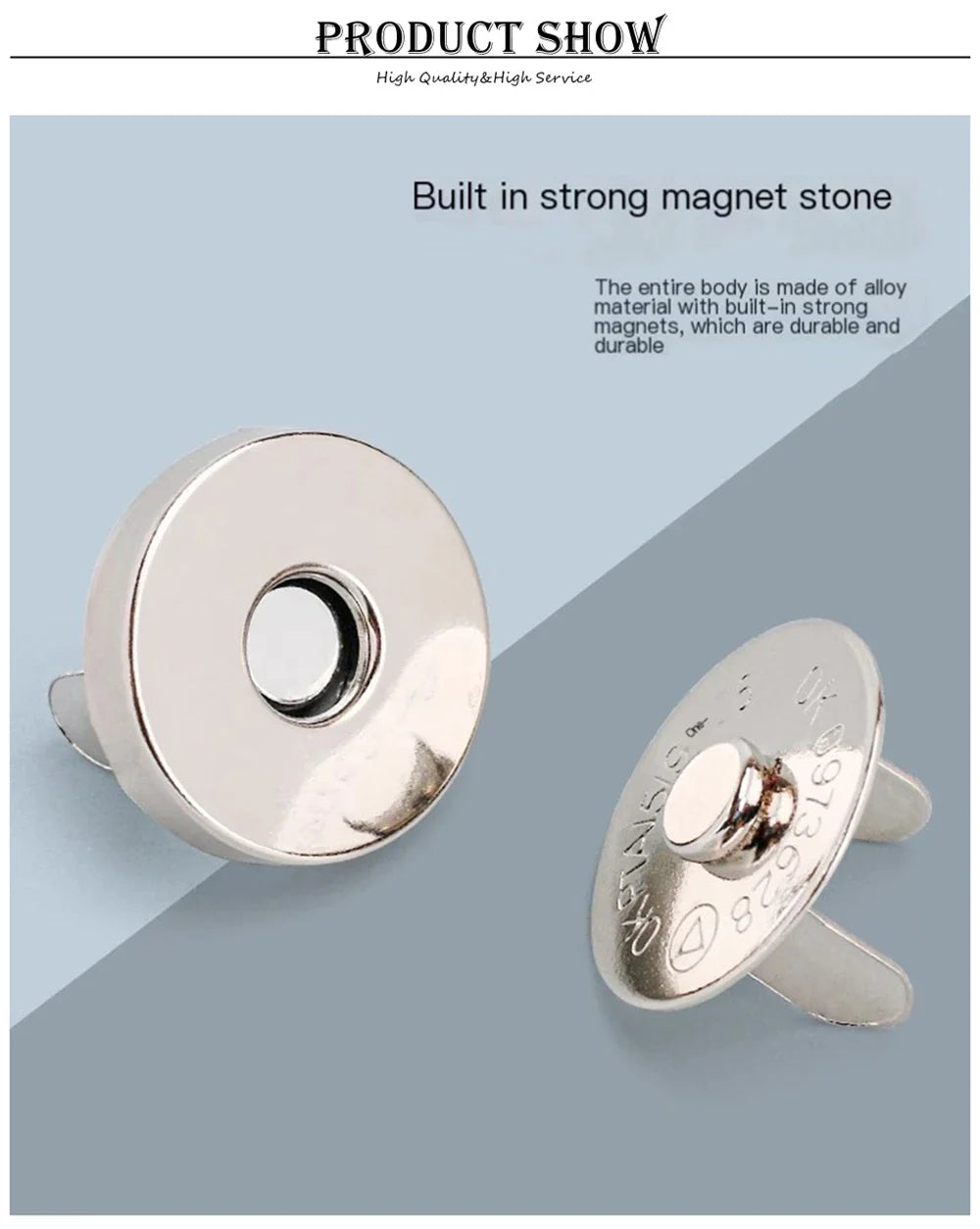 10 Pcs Magnetic Snap Fasteners 14–18MM – Clasps & Buttons for Handbags, Purses, Wallets & Craft Bag Accessories