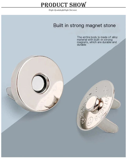 10 Pcs Magnetic Snap Fasteners 14–18MM – Clasps & Buttons for Handbags, Purses, Wallets & Craft Bag Accessories