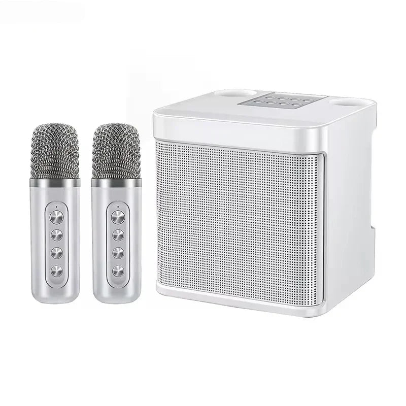 Portable Karaoke Machine with 2 Wireless Microphones — Boombox Player with AUX, TF Card, U Disk & Voice Changer for Parties