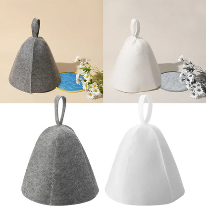 Thick Wool Felt Sauna Hat - Anti-Heat, Quick Towel Drying Hair Turban, Shower Cap for Sauna and Bathroom Accessories