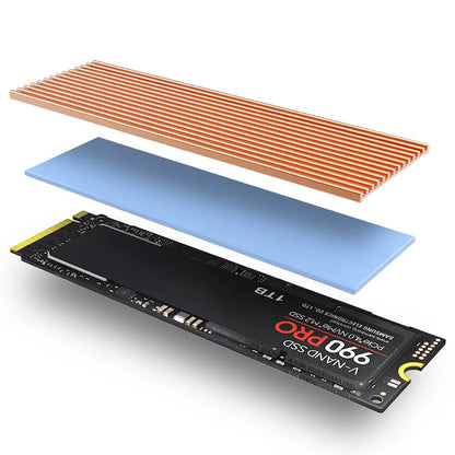 JEYI M.2 SSD Heatsink - Aluminum NVMe 2280 Radiator with Silicone Thermal Pad for PS5, Laptop & Desktop
