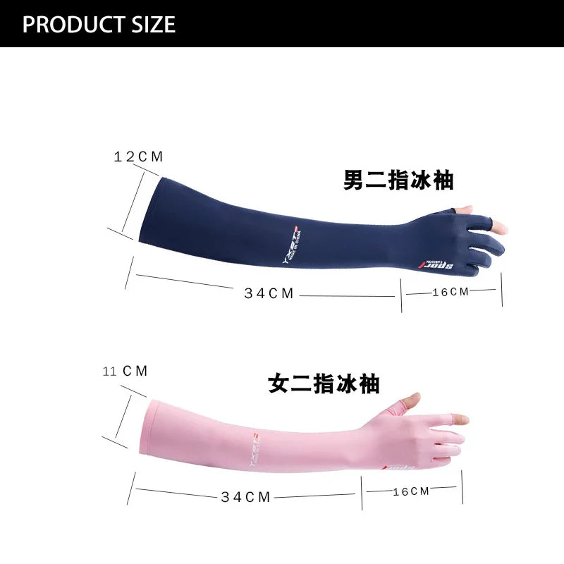 UV Solar Arm Sleeves - Men's Cycling Gloves Hand Long Sleeves, Summer Women's Cool Muff Sun Protection for Motorcyclists and Drivers