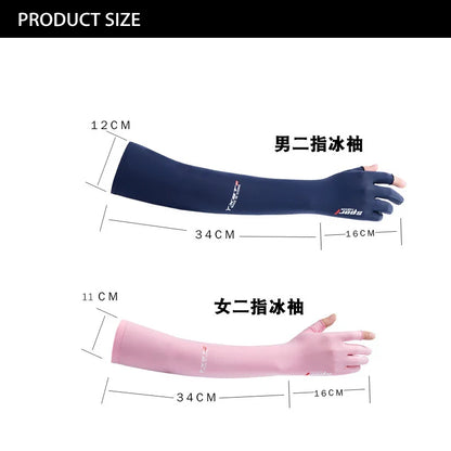 UV Solar Arm Sleeves - Men's Cycling Gloves Hand Long Sleeves, Summer Women's Cool Muff Sun Protection for Motorcyclists and Drivers