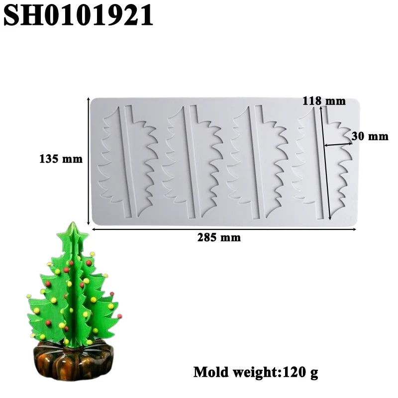 Christmas Silicone Cake Molds — Tree, Snowflake & Hat Shapes for Mousse, Chocolate & Holiday Baking