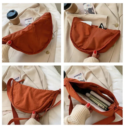 Casual Nylon Hobo Crossbody Bag for Women – Shoulder, Half Moon, Tote Travel Shopper & Purses