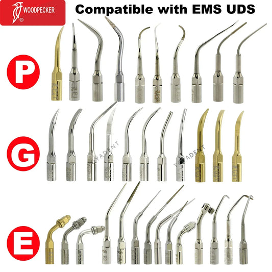 Woodpecker Dental Scaler Tips – Ultrasonic Tooth Cleaning, Endo & Perio Scaling Tips, Fit EMS UDS Scaler Handpiece