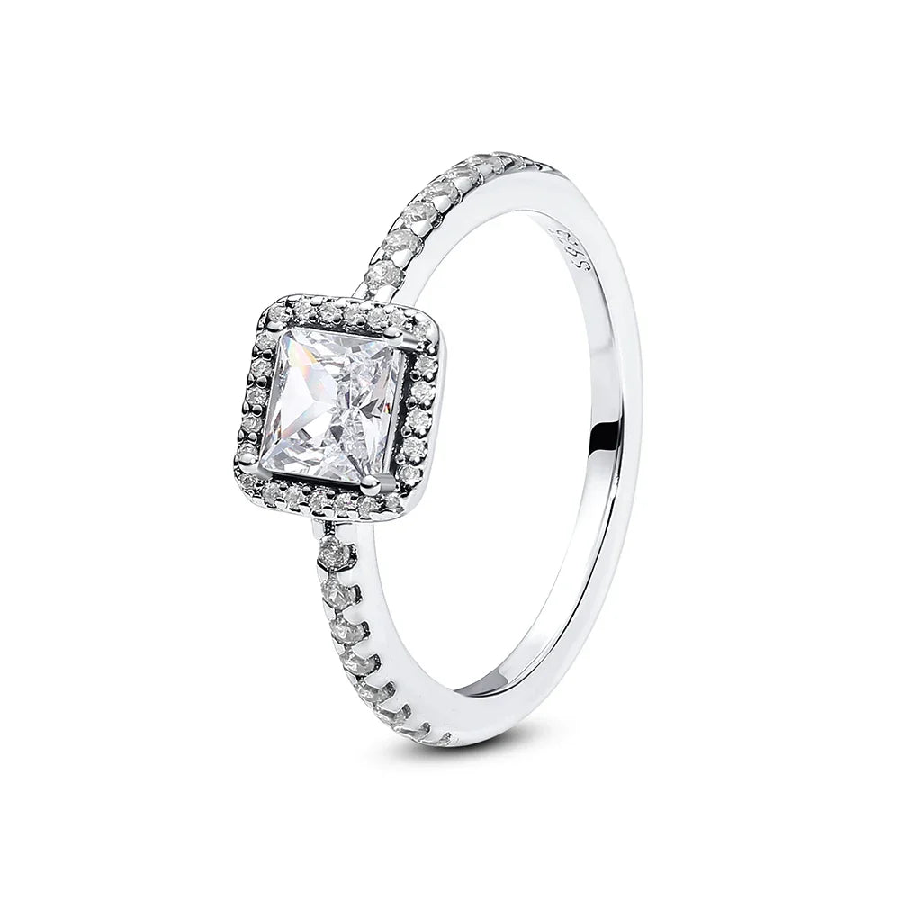 925 Sterling Silver Women’s Ring – Crown, Heart & Wishbone Design with Crystal, Rose Gold Engagement & Wedding Jewelry