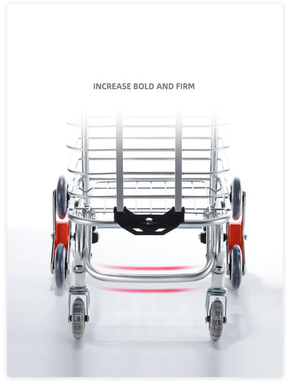 Portable Aluminum Alloy Grocery Cart – Folding Trolley with Large Capacity, Lightweight & Step Climbing Design