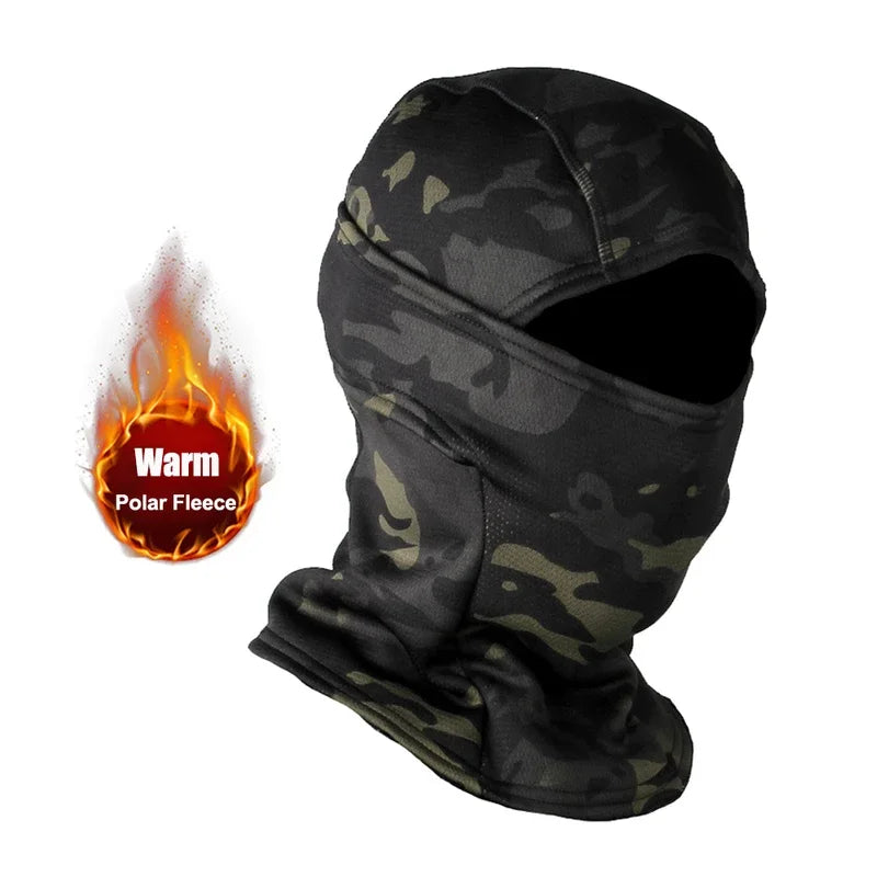 Winter Fleece Camouflage Balaclava – Warm Full Face Mask for Skiing, Cycling & Motorcycling, Cold-Proof Helmet Lining