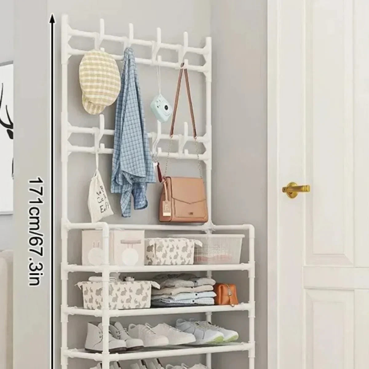 Multi-Layer Shoe Rack Organizer - DIY Clothes Storage, Load-Bearing Household Organizer, Multifunctional Hat Hanger for Shoes