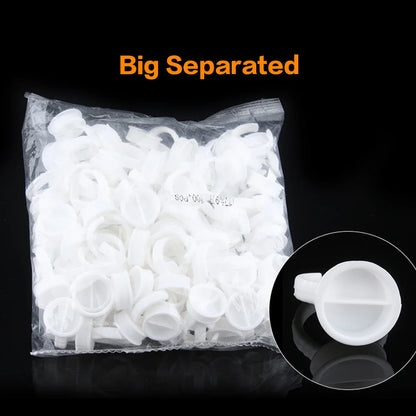 AILEISHI 100PCS Disposable Eyelash Glue Cup Rings – Lash Extension Pigment Holder Tattoo Makeup Tools