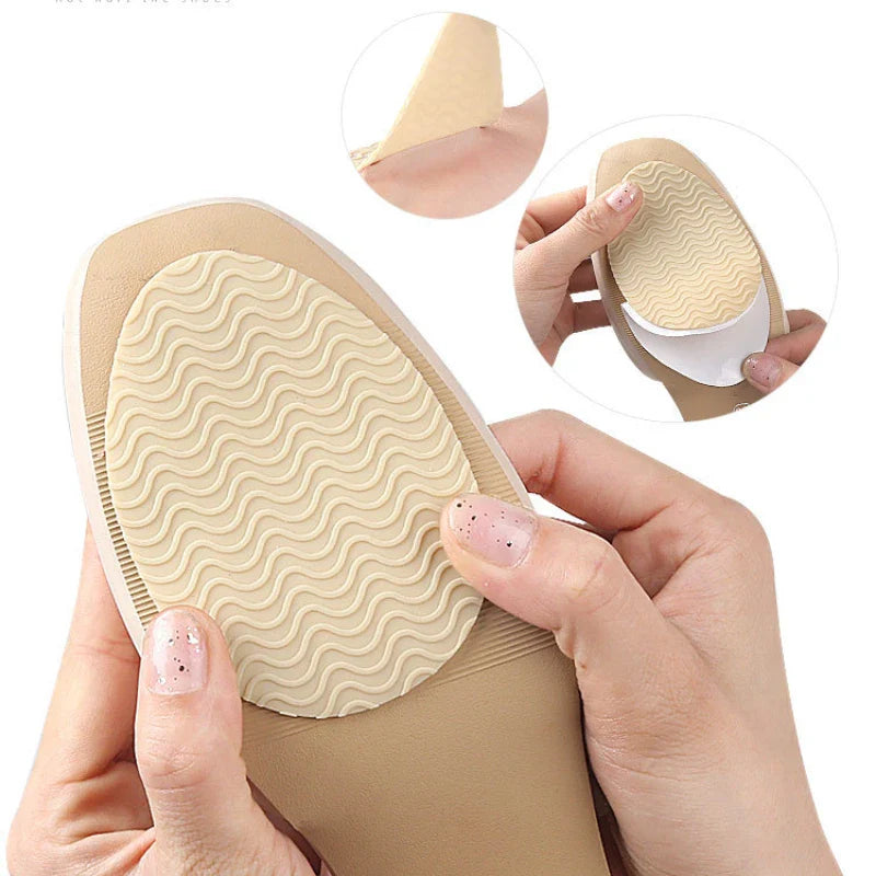Rubber Shoe Sole Protector - Wear-Resistant Non-Slip Forefoot Mat, Self-Adhesive High Heel Cushion Pads